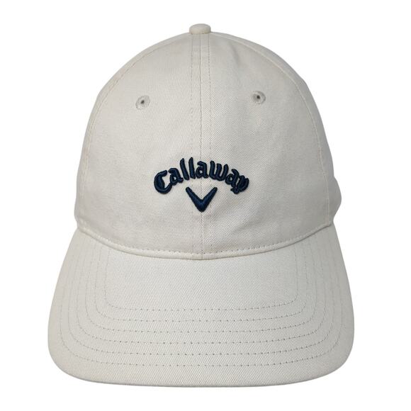 Callaway Slideback Baseball Cap Beige One Size Adjustable Embroidered 6 Panel - Picture 1 of 9